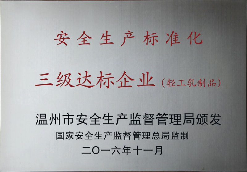 安全生产标准化三级达标企业