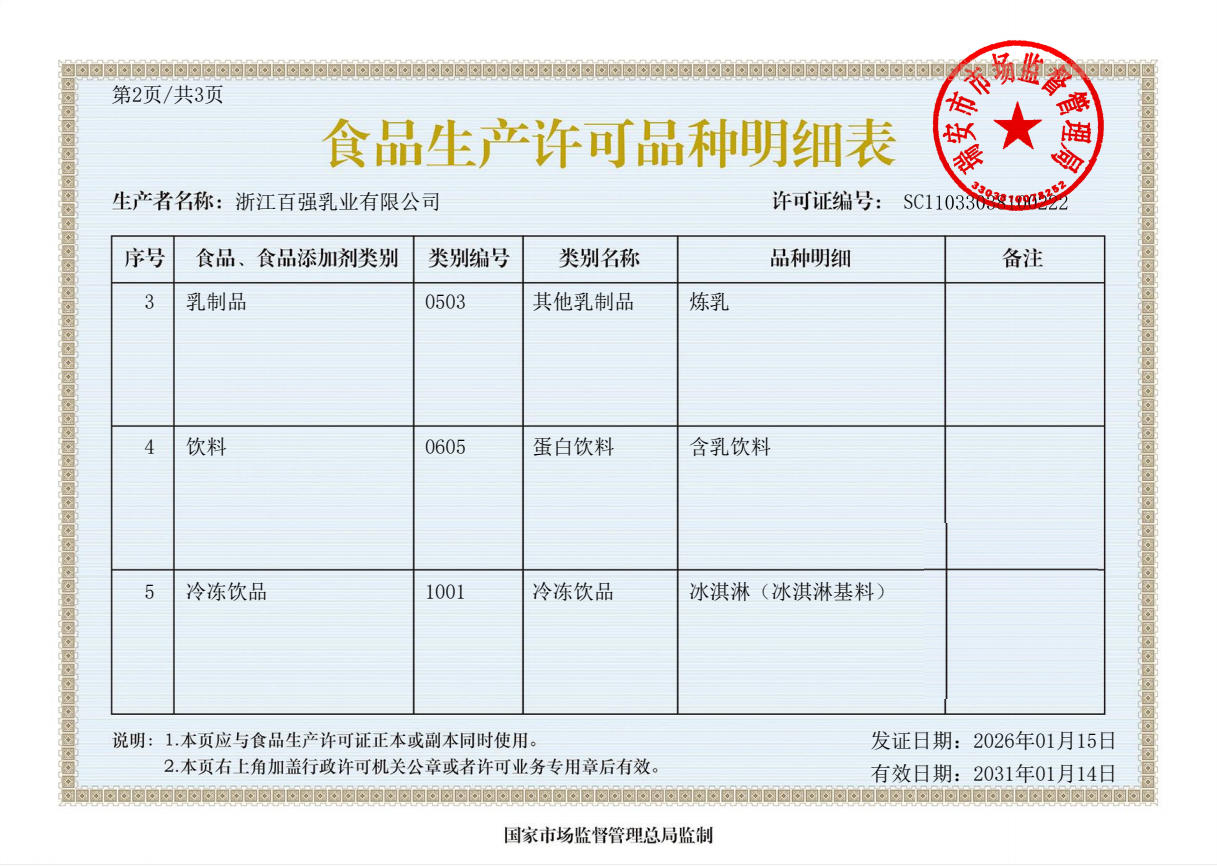 食品生产许可证